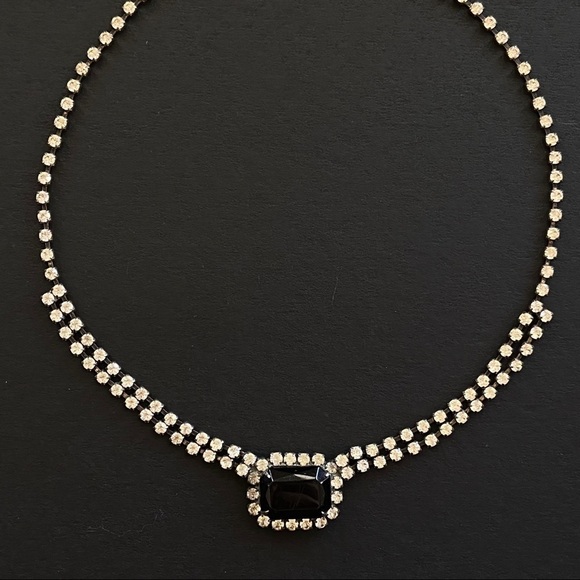 VINTAGE Czech Bohemian Crystal Rhinestone NECKLACE - Picture 1 of 6